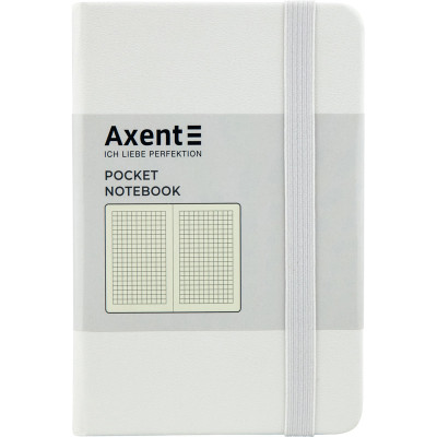 Книга записна Axent Partner 8301-21-A, A6-, 95x140 мм, 96 аркушів, клітинка, тверда обкладинка, біла