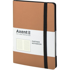 Книга записная Axent Partner Soft 8206-35-A, A5-, 125x195 мм, 96 листов, клетка, гибкая обложка, золотая