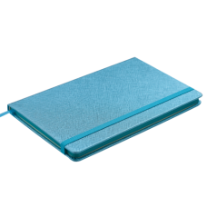 Блокнот деловой INGOT, LOGO2U, 125x195 мм, 80 л., клетка, голубой, иск. кожа