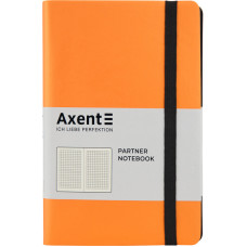 Книга записная Axent Partner Soft 8206-12-A, A5-, 125x195 мм, 96 листов, клетка, гибкая обложка, оранжевая