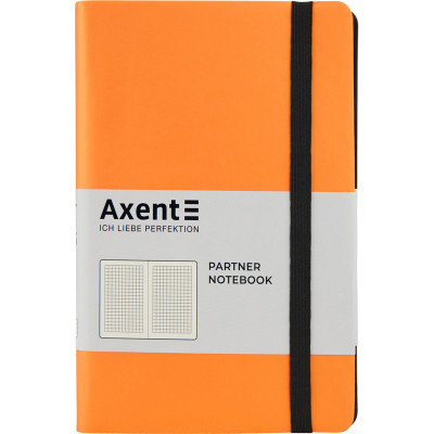 Книга записная Axent Partner Soft 8206-12-A, A5-, 125x195 мм, 96 листов, клетка, гибкая обложка, оранжевая