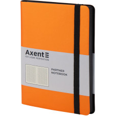 Книга записная Axent Partner Soft 8206-12-A, A5-, 125x195 мм, 96 листов, клетка, гибкая обложка, оранжевая