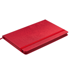 Блокнот діловий INGOT 125x195мм, 80арк., клітинка, обкладинка зі штучної шкіри, червоний