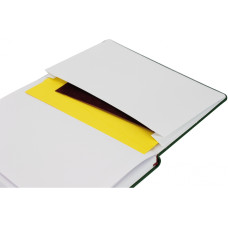 Деловая записная книжка SQUARE, А5, твердая обложка, резинка, белый блок клетка, зеленый