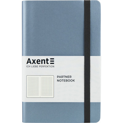 Книга записна Axent Partner Soft 8206-14-A, A5-, 125x195 мм, 96 листів, клітинка, гнучка обкладинка, сріблясто-синя