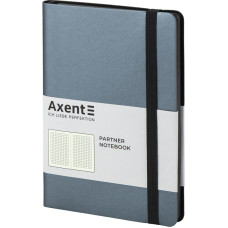 Книга записная Axent Partner Soft 8206-14-A, A5-, 125x195 мм, 96 листов, клетка, гибкая обложка, серебристо-синяя