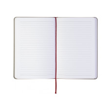 Діловий записник NEBRASKA, А5, м’яка обкладинка, гумка, білий блок лінія, червоний