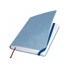 Діловий записник VIVELLA, А5, м’яка обкладинка, гумка, білий блок лінія, блакитний