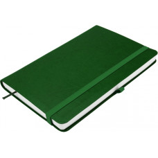 Деловая записная книжка NEBRASKA, А5, мягкая обложка, резинка, белый блок линия, зеленый