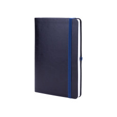 Деловая записная книжка NEBRASKA, А5, мягкая обложка, резинка, белый блок линия, темно-синий