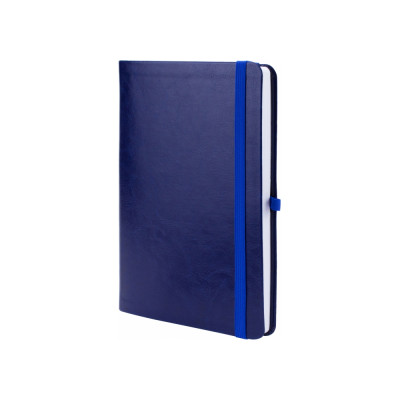 Деловая записная книжка NEBRASKA, А5, мягкая обложка, резинка, белый блок линия, синий - O20124-02 Optima