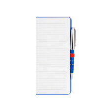 Деловая записная книжка NEBRASKA, А5, мягкая обложка, резинка, белый блок линия, синий