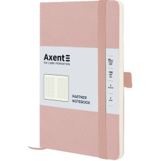 Книга записная Partner Soft 125*195мм 96л клетка на резинке Axent 8616-24 пудровая