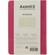 Книга записная Axent Nuba Soft 8604-06-A, A6+, 115x160 мм, 96 листов, клетка, гибкая обложка, красная