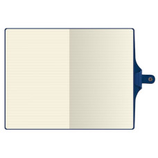 Записна книжка А5 в лінію Twill на кнопці синя, тиснення 