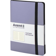 Книга записная Partner Soft 125*195мм 96л клетка на резинке Axent 8206-34 серебро