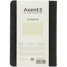 Книга записная Axent Nuba Strong 8603-01-A, A6+, 115x160 мм, 96 листов, клетка, твердая обложка, чёрная