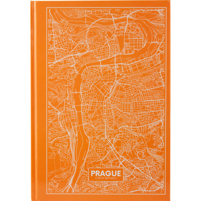 Книга записная Axent Maps Prague 8422-542-A, A4, 210x295 мм, 96 листов, клетка, твердая обложка, персиковая