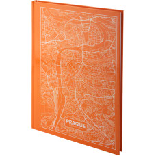 Книга записная Axent Maps Prague 8422-542-A, A4, 210x295 мм, 96 листов, клетка, твердая обложка, персиковая