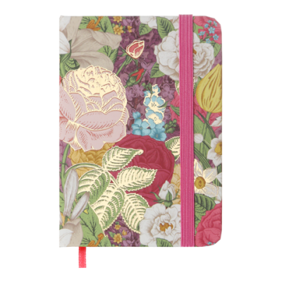 Книжка записна ROSE, на гумці, А7, 80 арк., клітинка., офсет крем., тв.лам.обл., рожева