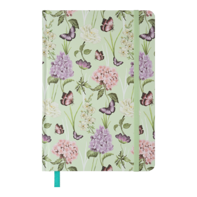 Книжка записна GENTLE, на гумці, А5, 96 арк., клітинка, офсет крем., тв.лам.обл., салатова