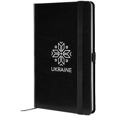 Книга записная Partner, 125*195, 96 л,клет, черная Вишиванка