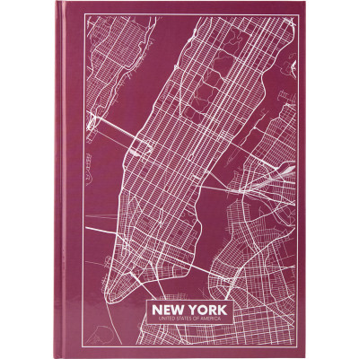 Книга записна А4 Maps New York, 96арк., кліт., рожево-корич. - 8422-543-A Axent