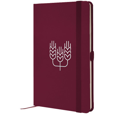 Книга записная Partner, 125*195, 96 л., кл., винная Колоски