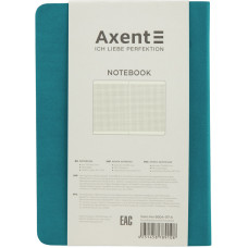 Книга записная Axent Nuba Soft 8604-07-A, A6+, 115x160 мм, 96 листов, клетка, гибкая обложка, голубая