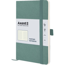 Книга записна Partner Soft 125*195мм 96л клітинка на резинці Axent 8616-48 сіро-блакитна