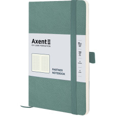 Книга записная Partner Soft 125*195мм 96л клетка на резинке Axent 8616-48 серо-лазурная