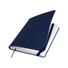 Деловая записная книжка VIVELLA, А5, мягкая обложка, резинка, белый блок линия, темно-синий