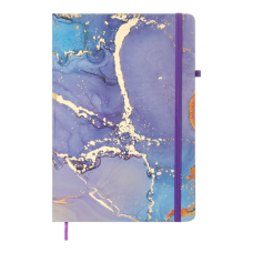 Книжка записна MARBLE, на гумці, А5, 80 арк., клітинка., офсет крем., тв.лам.обл., фіолетова