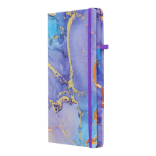 Книжка записна MARBLE, на гумці, А5, 80 арк., клітинка., офсет крем., тв.лам.обл., фіолетова