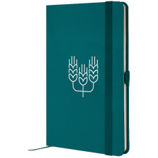 Книга записная Partner, 125*195, 96 л., кл., малахит, Колоски