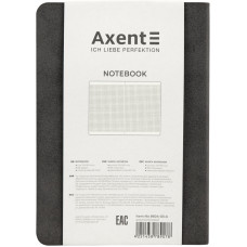 Книга записная Axent Nuba Soft 8604-03-A, A6+, 115x160 мм, 96 листов, клетка, гибкая обложка, серая