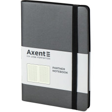 Книга записная Axent Partner Soft 8206-15-A, A5-, 125x195 мм, 96 листов, клетка, гибкая обложка, серебристая