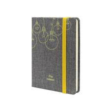 Деловая записная книжка IDEA, А6, твердая обложка текстиль, резинка, кремовый блок линия
