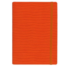 Записна книжка А5 на пружині, в клітинку, Tejo на гумці помаранчева