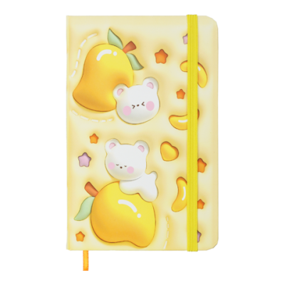 Книжка записна YAMMY на гумці, А6, 80 арк., клітинка., офсет крем., тв.лам.обл., жовта, KIDS LINE