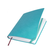 Деловая записная книжка VIVELLA, А5, мягкая обложка, резинка, белый блок линия, бирюзовый