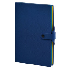 Записна книжка А5 в крапку Twill на кнопці синя