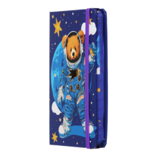 Книжка записна BEAR на гумці, А6, 80 арк., клітинка., офсет крем., тв.лам.обл., синя, KIDS LINE