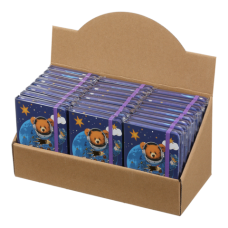 Книжка записна BEAR на гумці, А6, 80 арк., клітинка., офсет крем., тв.лам.обл., синя, KIDS LINE