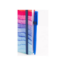 Діловий записник Rainbow, А5, тверда обкладинка текстиль, гумка, блок клітинка