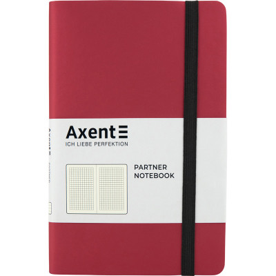 Книга записна Axent Partner Soft 8206-05-A, A5-, 125x195 мм, 96 аркушів, клітинка, гнучка обкладинка, червона