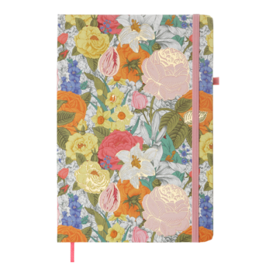 Книжка записна ROSE, на гумці, А5, 80 арк., клітинка., офсет крем., тв.лам.обл., рожева