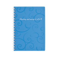 Записная книга на пружине, BAROCCO, А6, 80 л., клетка, пластиковая обложка, голубая