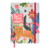 Книжка записна ANIMALS, на гумці, А5, 96 арк., кліт., офсет крем., тв.лам.обл., біла, KIDS LINE