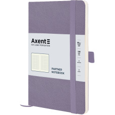 Книга записная Partner Soft 125*195мм 96л клетка на резинке Axent 8616-36 сиреневая